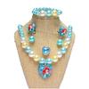 Corona Infantil Varita Mágica Tiara de Niña Set de Collar de Princesa Aretes Anillo Rendimiento Vacacional Infantil Regalo de Cumpleaños