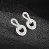 Brincos Europeus e Americanos Transfronteiriços Brincos Exagerados de Zircônia em Forma de Escada Microincrustada para Mulheres Joias Circulares de Luxo E6759