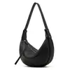 Bolso Croissant de Piel de Vaca de Primera Capa Bolso Diagonal Tipo Dumpling Nuevo de Piel Genuina Nicho Un Hombro Práctico para Viajes Cotidianos Color Sólido Piel Suave Bolso para Mujer