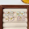 Pendientes Románticos de Flores Estilo Francés, Exquisitos y de Moda, Versátiles y Elegantes, Diseño de Nicho para Mujer, Pendientes de Lujo Ligero y de Gama Alta