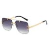 Nuevos lentes de sol clásicos de moda sin montura ins moda europea y americana exquisitos simples cuadrados doble puente versátiles