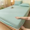 Juego de Sábanas Ajustables Personalizado de Tres Piezas Capa Única Comercio Exterior Transfronterizo Color Sólido Protector de Colchón Cubre Cama Colcha Fabricante de Nantong