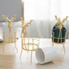 Estilo Escandinavo Criativo Cervo de Ferro Dourado Vaso de Flores Cerâmico Porta-Canetas Armazenamento Musgo Decorativo Arranjo Floral