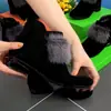 Nova coleção Outono/Inverno 2026: botas femininas com salto grosso e forro de fleece, sapatos de algodão com forro de fleece espesso, sapatos de mamãe estilosos, botas femininas de salto baixo