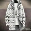 Cárdigan con capucha y cremallera de corte holgado para hombre con estampado a todo color de nuevo elemento azteca, chaqueta de algodón, DIY desde la imagen