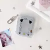 Álbum de Fotos Mini Transparente de Trébol de Cuatro Hojas de Dibujos Animados de 2 Pulgadas Llavero Colgante Creativo de Boutique Portatarjetas de Pegatina de Cabeza Grande para Estudiante