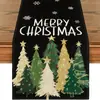 Caminho de Mesa de Natal Festa na Cozinha Mesa de Jantar Guirlanda de Árvore de Natal Boneco de Neve Sinos Rena Papai Noel Decoração de Caminho de Mesa de Natal