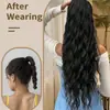 Onda de agua transfronteriza esponjoso elegante volumen de cabello para mujer cordón cola de caballo alambre de alta temperatura de 26 pulgadas fabricantes mayorista cabello