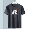 Fabricante de Origem Camiseta de Manga Curta em Seda Gelo Verão Secagem Rápida Esportiva Moderna Masculina Estampada Manga Curta Tamanho Grande Solta