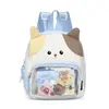 Mochila Infantil de Gato de Dibujos Animados, Mini Mochila Escolar de Jardín de Infancia con Contraste de Color, Mochila Ligera de Nailon para Viajes de Bebé