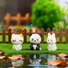Micro-Paisaje de Musgo Creativo DIY Accesorios de Resina, Figuras de Animales Conejo y Oso, Adornos Decorativos de Resina