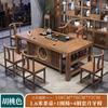 Nueva combinación de mesa y silla de té chinas, mesa de té de madera maciza para el hogar, mesa de oficina, una mesa, cinco sillas, mesa de té de kung fu, traje uno