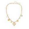 [Ice Moe] Collar de dopamina con flor turquesa y lazo cruzado de acero inoxidable N1485
