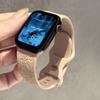 Correa para Apple Watch Apple Watch 9 con relieve rosa, correa para iwatch 8765, correa de silicona para la generación SE S10