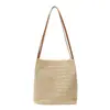 Bolsas para Mujer 2026 Nuevo Estilo de Moda Bolsos de Mano para Mujer de Moda Bolso Cubo Tejido de Paja Simple Al por Mayor para Exportación