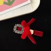 Horquilla de lazo negro de estilo primaveral, elegante, con forma de pico de pato, para niña, con clip de joyería