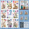 Pegatinas de Ventana de Pascua al por Mayor Dibujos Animados Transfronterizos Motocicleta Conejo Huevo de Pascua Pegatinas de Pared Tienda Decoración Festiva Pegatinas Estáticas de Vidrio