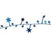Estrella de cinco puntas 7.5 metros decoración navideña alambre de ratán cinta lana adorno de flor para la parte superior diseño navideño guirnalda lentejuelas