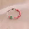 Pulseira de Cristal Natural, Melhor Amiga Pequena e Fresca, Abóbora Chinoiserie Nova, Ágata Verde, Pulseira de Rodolita, Modelo Quente de Transmissão Ao Vivo Douyin