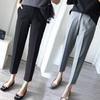 Pantalones de traje Mujer 2 023 pantalones de primavera versión coreana de estudiantes holgados cintura elástica pantalones rectos pantalones de tubo de humo leggings modernos