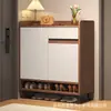 Zapatero de Entrada para el Hogar, Gabinete de Pasillo de Almacenamiento Multicapa Estilo Mid-Century, Nuevo Zapatero de Pared para Interiores a Prueba de Polvo