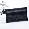 Bolsa de arquivo com zíper de malha de nylon transparente, bolsa dupla para armazenamento de dados de provas de estudante, bolsa para tutoriais com logotipo impresso