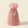 Comércio Exterior Aliexpress Outono e Inverno Chapéu de Lã Tricotado Quente para Exterior de Camada Dupla Espesso Plus Veludo com Pom Pom Grande de Pele para Mulheres Atacado Pronta Entrega