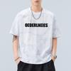 Conjunto Extraordinario Nuevo de Verano 2025 Camiseta de Manga Corta con Cuello Redondo para Hombre con Letra Estilo Wasteland Flor Quemada
