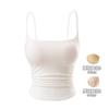 Camisola Plisada Ceñidora de Cintura con Sujetador Incorporado, Top Corto Ajustado con Almohadillas en el Pecho, Estilo Puro Deseo