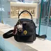 Bolsa Transversal de Ombro Casual Mochila Nova Estilo Verão Couro de Ovelha Preto Original Feita à Mão College Retrô Simples Transfronteiriça