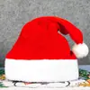 Adornos navideños explosivos, gorro navideño de felpa con borde de terciopelo rojo y dorado, gorro navideño de alta calidad para adultos y niños, venta al por mayor