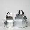 Bolsa Térmica para Llevar Color Papel Kraft, Bolsa de Embalaje Gruesa de Tela No Tejida con Papel de Aluminio, Bolsa para Llevar para Bar de Té, Barbacoa, Catering