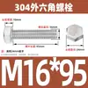 Ventas Directas de Fábrica M3-M12 GB 304 acero inoxidable Tornillo hexagonal exterior cabeza hexagonal tornillo hexagonal
