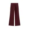 Marca Z Aliexpress Transfronterizo Conjunto Sencillo Popular Moda Estilo Europeo y Americano Color Sólido Ropa para Mujer Top Color Albaricoque Top Color Vino Tinto Za