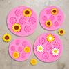 Zhongcheng DIY Margarida Girassol Girassol Folha de Alumínio Silicone para Bolo Silicone para Assar Vela Artesanal Decoração de Bolo