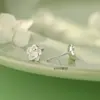 Aretes de Plata de Ley S999 con Cierre de Mariposa de Plata Camelia Estilo Mori Frescos y Dulces Nuevo Estilo de Verano Suaves Dulces Exquisitos Pendientes Venta al por Mayor
