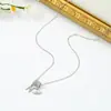 Collar de Acero de Titanio de Concha de Estrella de Mar de Alta Gama, de Venta Caliente Transfronteriza para Mujer, Exquisito y Colorido Colgante de Zirconio, Joyería de Cadena para Clavícula
