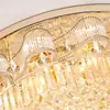 Lámpara de techo de cristal de lujo europea para sala de estar, lámpara de techo LED para pasillo, redonda S, dorada, lámpara de techo para sala de estar, venta al por mayor de fábrica