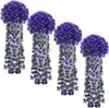 Vinha artificial de violeta, trepadeira de flores falsas para decoração de parede, ornamento de plástico para sala de estar interna, planta para pendurar na parede