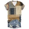 Camiseta con cuello en V para mujer, impresión digital 3D, nueva moda transfronteriza de Amazon 2024, venta al por mayor