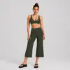 Conjunto de roupa de yoga com calça de comprimento médio, sutiã de ioga sem costas de secagem rápida transfronteiriço, para treinamento de Pilates, corrida, esportes de fitness para mulheres
