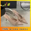 Sandalias de Tacón Alto con Punta Estilo Francés para Mujer, Combinadas con Faldas, Nuevo Modelo Primavera 2026, Moño, Calzado para Exteriores, Tacón Fino, Sin Cierre