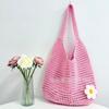2025 Bolso Tote de Gran Capacidad Nuevo Bolso de Playa Bolso Tejido Bolso Hueco Estilo Bohemio Bolso Tejido con Flores