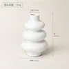 Vaso de Flor de Estilo Cream Nordic para Sala de Estar com Listras Verticais Brancas Decoração de Arranjo de Flores Vaso de Plástico Moderno Simples