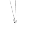Colar de Aço Inoxidável, Pingente Simples Estilo Coreano, Joia da Moda para Mulheres, com Corrente Clavicular de Coração de Diamante, Aço Inoxidável