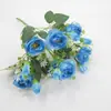 Buquê de flores artificiais de alta qualidade, modelo Imperial Concubine, com 7 rosas pequenas e 14 rosas pequenas em formato de diamante.