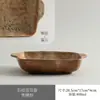 Plato de cerámica de estilo wabi-sabi con patrón de piedra, de doble asa, plato para verduras, plato para frutas de restaurante casero, plato para ensaladas, plato para presentación de platos fríos