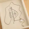 Collar Colgante Minimalista de Perlas Deslizante Estilo Coreano para Mujer, Cadena Larga de Suéter de Alta Gama, Accesorio Versátil de Lujo Ligero
