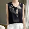Camisola Elegante de Encaje Estilo Francés para Mujer Nuevo Estilo Verano 2024 Top de Encaje Estilo Occidental para Usar como Prenda Exterior