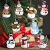 Transfronteiriço Novo Produto Natal Fofo Criativo Boneco de Neve Conjunto Decorações Casa Quente Festa Pingentes de Madeira Atacado